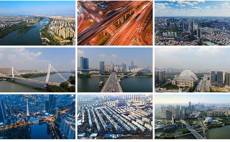 辽宁沈阳地标城市建筑风光夜景CBD天际线旅游景点航拍短视频素材