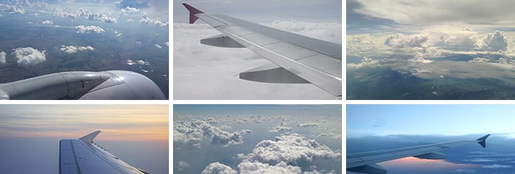 飞机窗外视角美景飞行空中景色蓝天白云彩云朵云层实拍短视频素材
