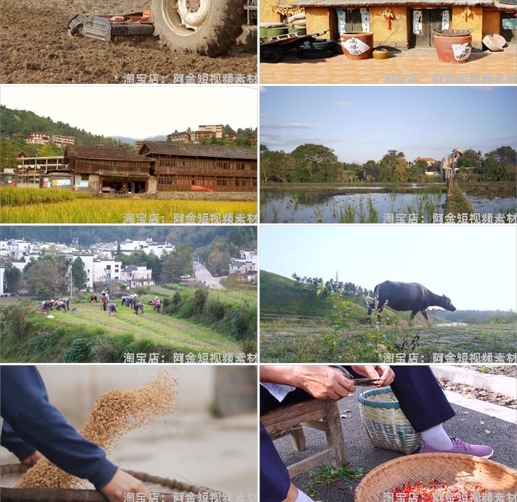 农村生活乡愁故乡怀旧风景素材高清旅游自然唯美治愈系短视频背景