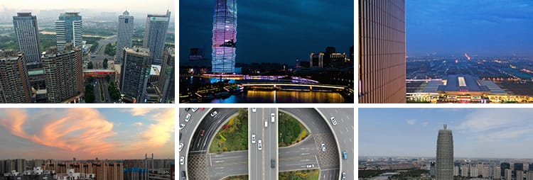 河南郑州城市建筑航拍地标延时CBD夜景风光天际线立交桥视频素材