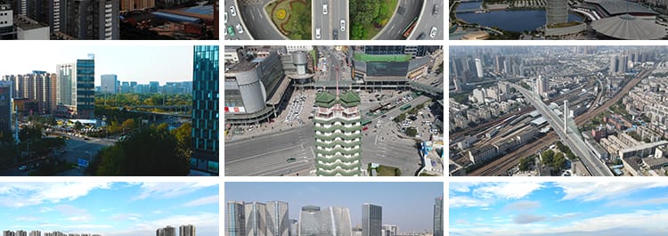 河南郑州城市建筑航拍地标延时CBD夜景风光天际线立交桥视频素材
