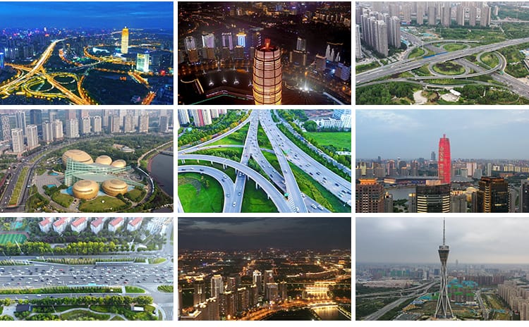 河南郑州城市建筑航拍地标延时CBD夜景风光天际线立交桥视频素材