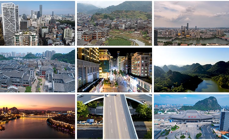 柳州城市地标建筑航拍延时大桥夜景宣传旅游景点CBD高清视频素材
