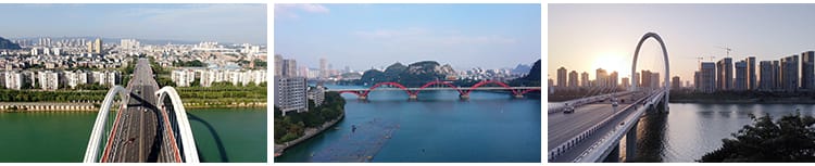 柳州城市地标建筑航拍延时大桥夜景宣传旅游景点CBD高清视频素材