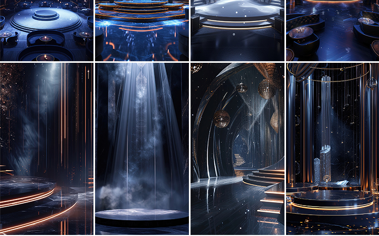 灯光秀室内氛围音乐唱歌蹦迪跳舞舞台动态视频绿幕直播间图片素材