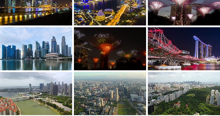 新加坡城市地标建筑风光夜景东南亚风景都市旅游景点实拍视频素材