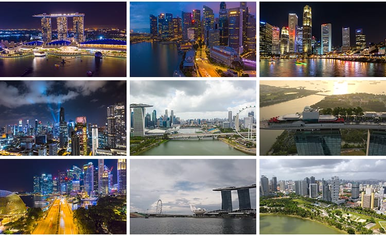 新加坡城市地标建筑风光夜景东南亚风景都市旅游景点实拍视频素材