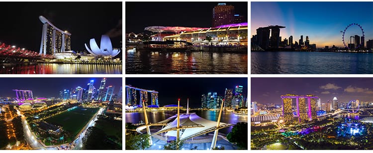 新加坡城市地标建筑风光夜景东南亚风景都市旅游景点实拍视频素材