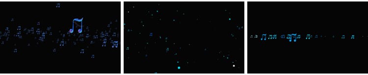 音符飞舞跳动音乐符号散开动态特效果背景mov带透明通道视频素材