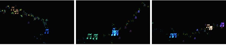 音符飞舞跳动音乐符号散开动态特效果背景mov带透明通道视频素材