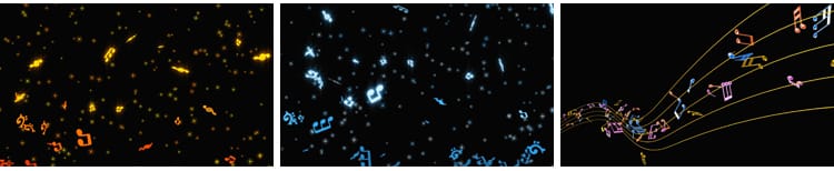 音符飞舞跳动音乐符号散开动态特效果背景mov带透明通道视频素材