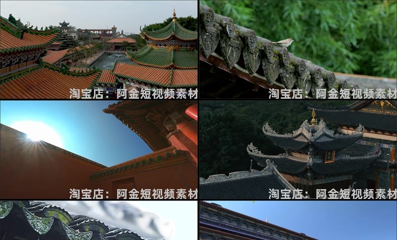 4K寺庙寺院禅意古风古寺古庙香炉意境屋檐佛像风景抖音短视频素材