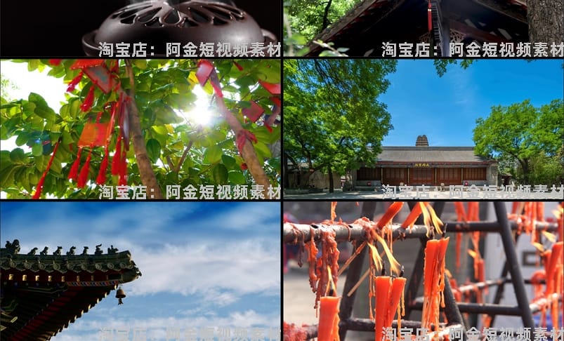 4K寺庙寺院禅意古风古寺古庙香炉意境屋檐佛像风景抖音短视频素材