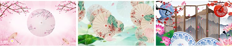 唯美古风中国中式古典油纸伞纸扇花瓣大屏幕LED背景舞台视频素材