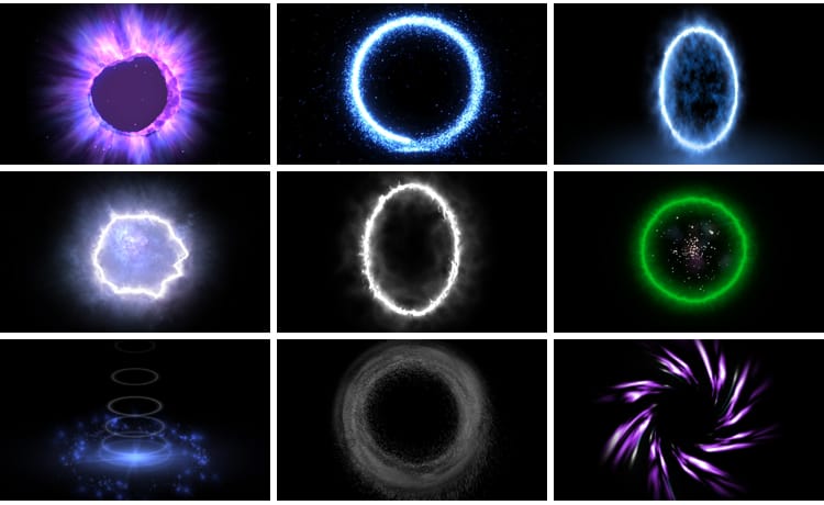 炫酷魔法能量传送门护盾光圈光线粒子特效果合成透明通道视频素材