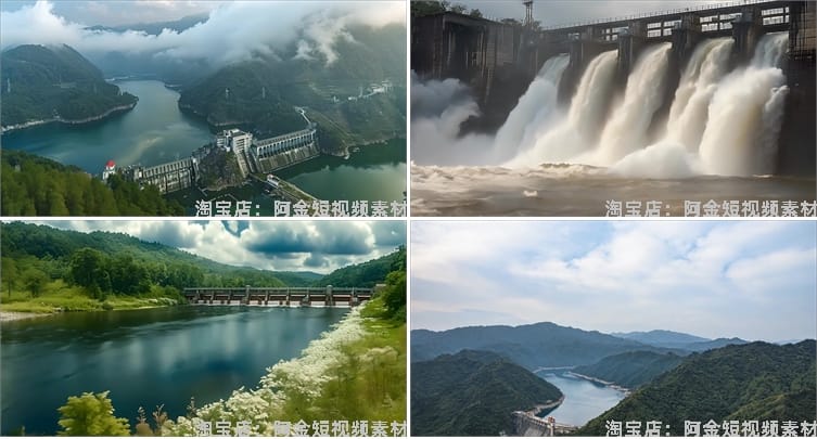 三峡大坝水利发电水电站开闸泄洪蓄水长江水坝视频高清实拍素材