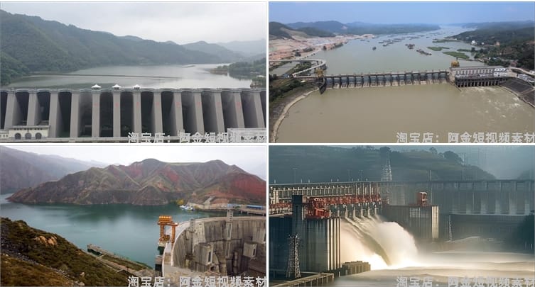 三峡大坝水利发电水电站开闸泄洪蓄水长江水坝视频高清实拍素材