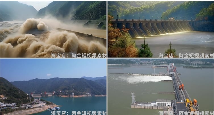 三峡大坝水利发电水电站开闸泄洪蓄水长江水坝视频高清实拍素材