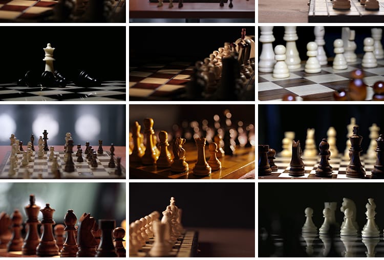 国际象棋对弈下棋棋盘棋子企业文化宣传片高清实拍剪辑短视频素材