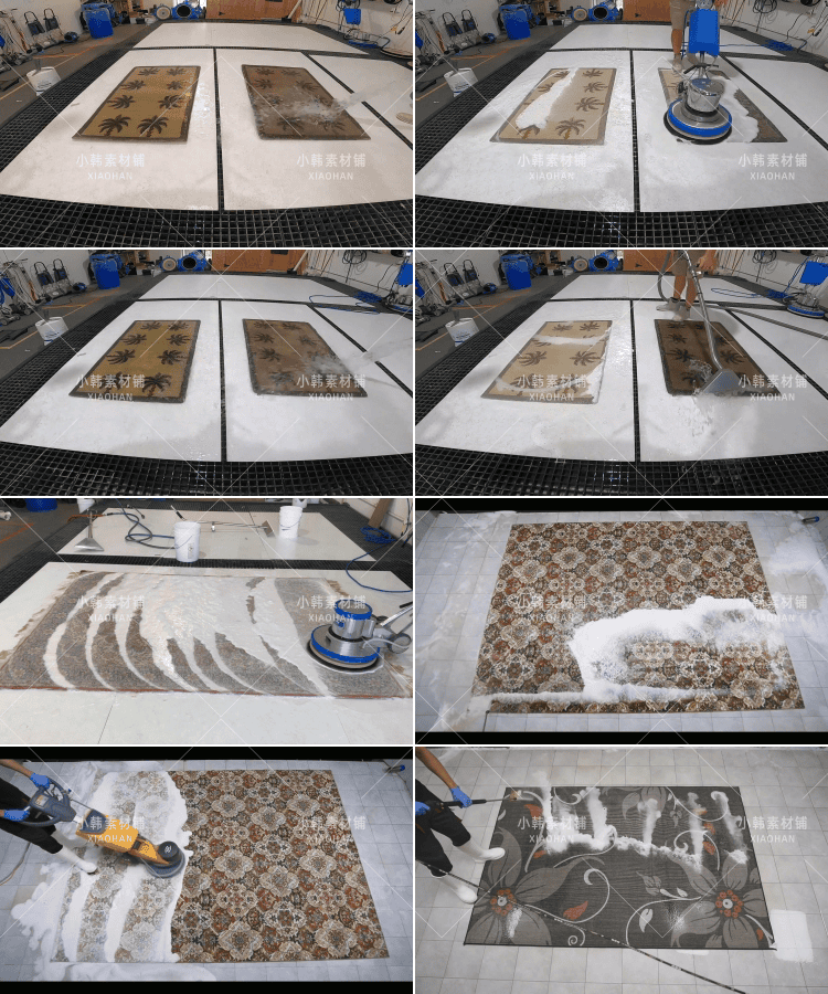 手工清洗毛地毯视觉极度舒适减压解压洁癖高清视频素材自媒体素材