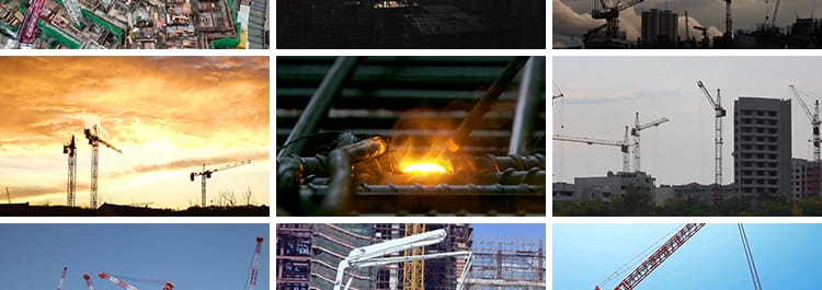 城市建设塔吊房地产工人施工地现场建筑工程航拍延时实拍视频素材