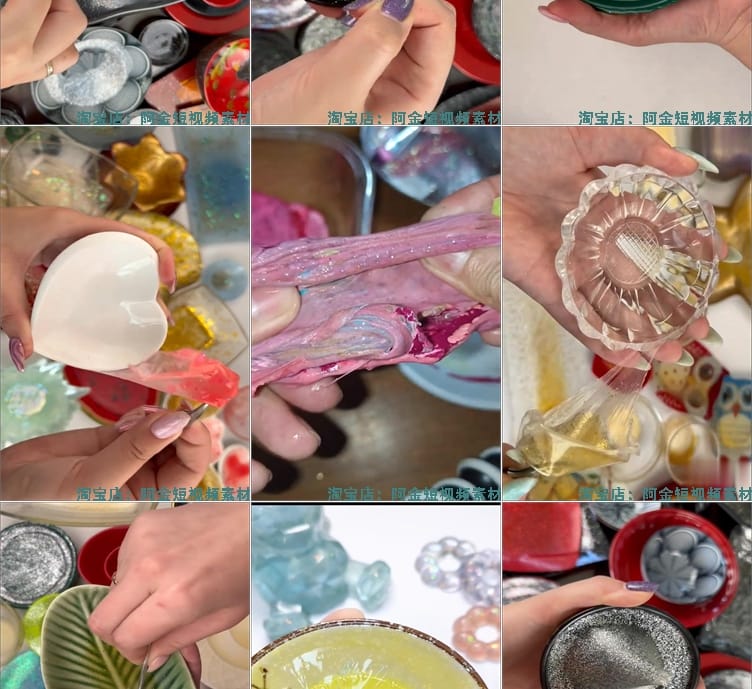 竖屏横撕膜揭膜手工diy国外高清解压减压剪辑短视频小说推文素材