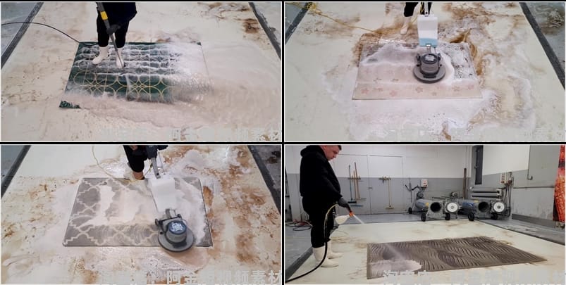 国外手工清洗地毯毛毡解压视频高清横屏小说推文素材引流无水印