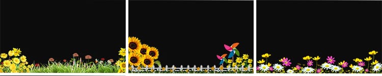 卡通小花草丛元素鲜花朵穿梭向日葵摆动MOV透明通道动态视频素材