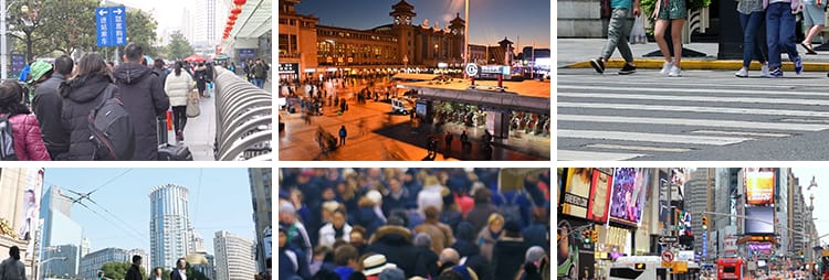 城市夜景生活人流火车站拥挤都市人流行走路抖音自媒体短视频素材