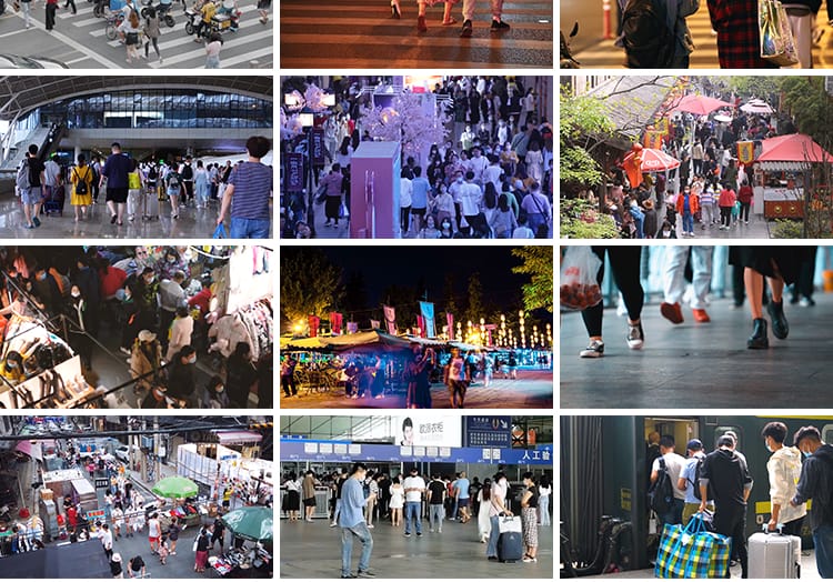 城市夜景生活人流火车站拥挤都市人流行走路抖音自媒体短视频素材