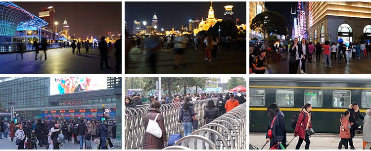 城市夜景生活人流火车站拥挤都市人流行走路抖音自媒体短视频素材