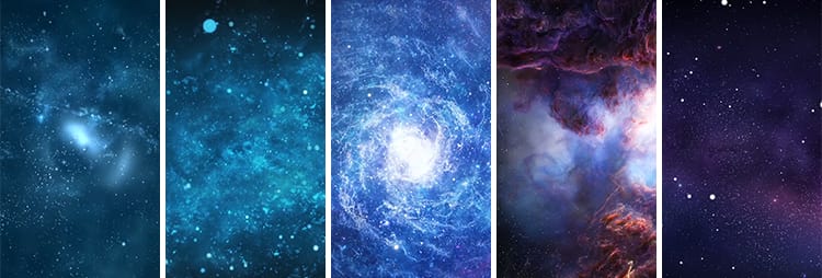 唯美星空浩瀚宇宙星云粒子夜空太空蓝色竖屏竖版直播背景视频素材