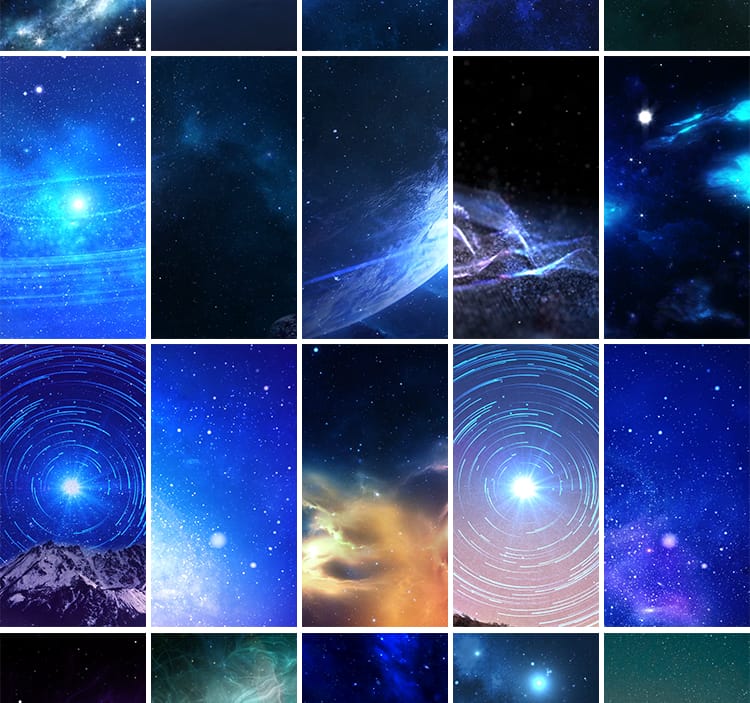 唯美星空浩瀚宇宙星云粒子夜空太空蓝色竖屏竖版直播背景视频素材