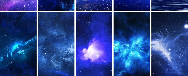 唯美星空浩瀚宇宙星云粒子夜空太空蓝色竖屏竖版直播背景视频素材