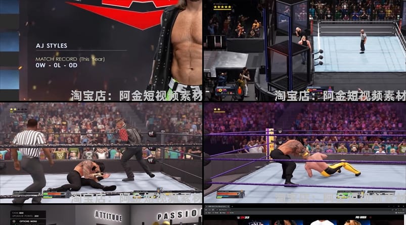 PS5摔跤游戏奇特国外横屏高清解压小说推文素材无水印短视频引流
