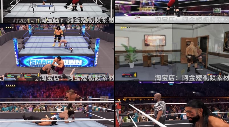 PS5摔跤游戏奇特国外横屏高清解压小说推文素材无水印短视频引流