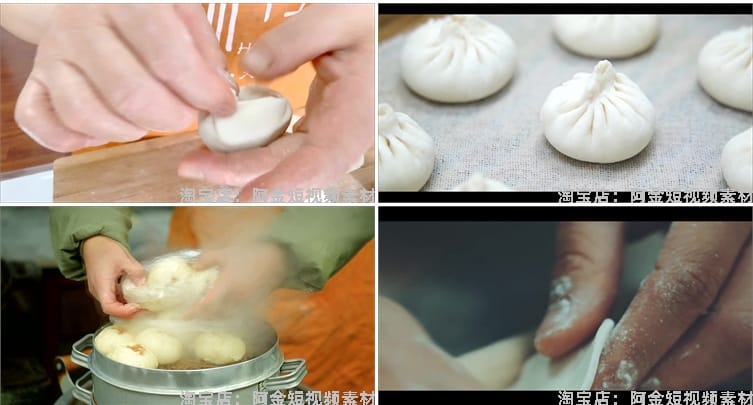 小笼包汤包蒸包子铺早点小吃早餐美食抖音视频自媒体高清实拍素材