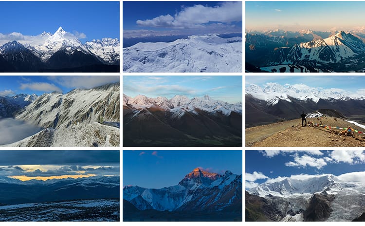 雪山风景航拍风光西藏川西旅游景点山脉自然美景高清实拍视频素材