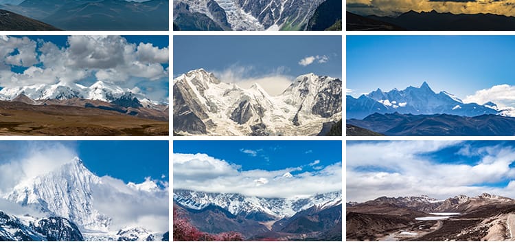 雪山风景航拍风光西藏川西旅游景点山脉自然美景高清实拍视频素材
