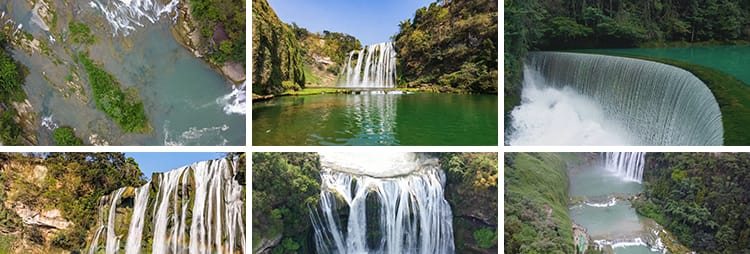 贵州黄果树瀑布旅游自然风景点水流山水高清实拍航拍风光视频素材