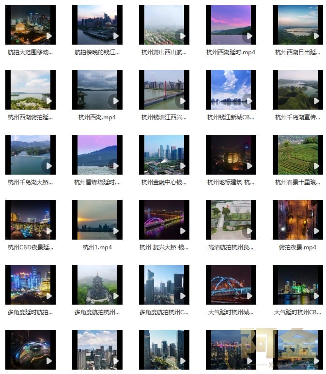 杭州西湖千岛湖航拍CBD高楼商业区夜景城市延时风景地标视频素材