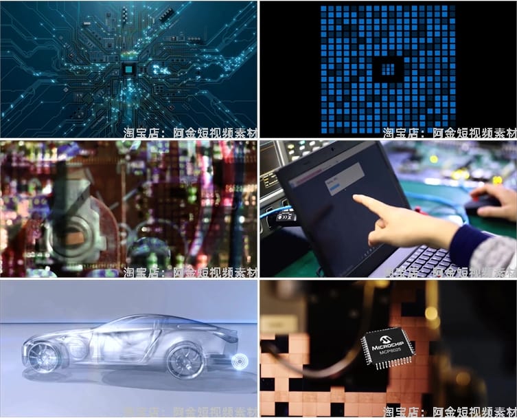 芯片研发制作科技工厂生产电子厂CPU半导体集成电路视频素材剪辑