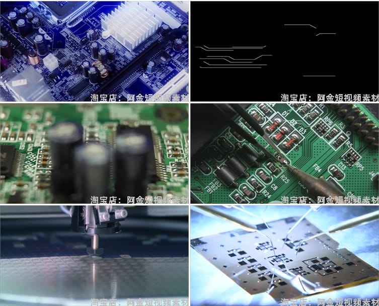 芯片研发制作科技工厂生产电子厂CPU半导体集成电路视频素材剪辑