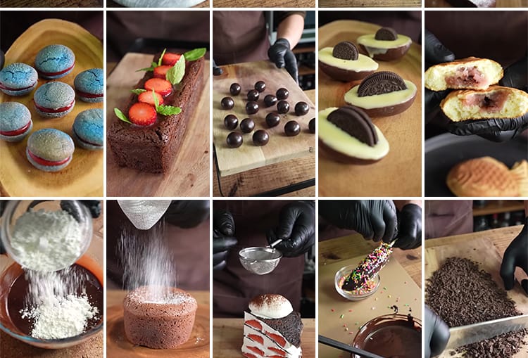 甜点小吃美食蛋糕点甜品巧克力手工创意制作竖屏高清抖音视频素材