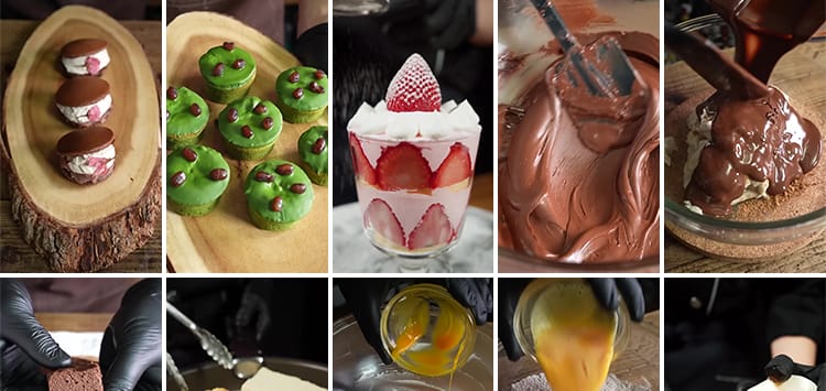 甜点小吃美食蛋糕点甜品巧克力手工创意制作竖屏高清抖音视频素材