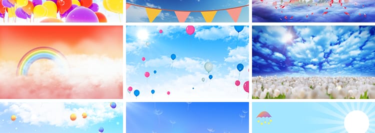 卡通蓝天白云天空云彩云朵穿梭云层流云云海LED背景动态视频素材