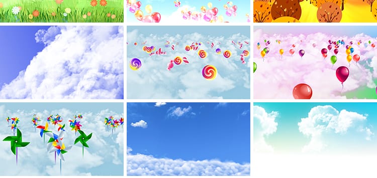 卡通蓝天白云天空云彩云朵穿梭云层流云云海LED背景动态视频素材