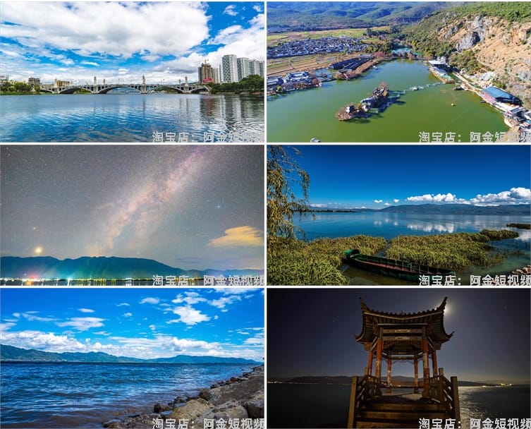 4K大理洱海建筑地标乡村风景素材高清旅游自然治愈系短视频背景