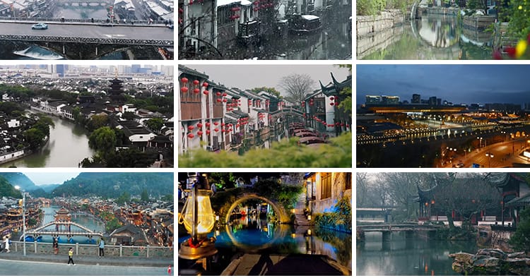 江南水乡水巷街道古镇古风古朴唯美意境建筑实拍旅游风景视频素材