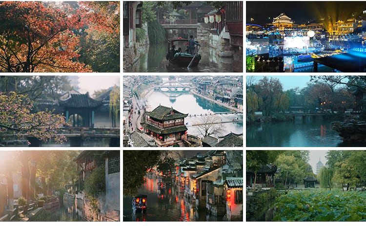 江南水乡水巷街道古镇古风古朴唯美意境建筑实拍旅游风景视频素材